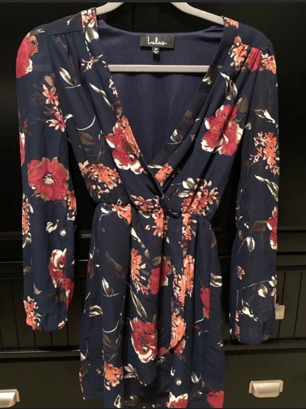 Lulus Navy Floral Dress